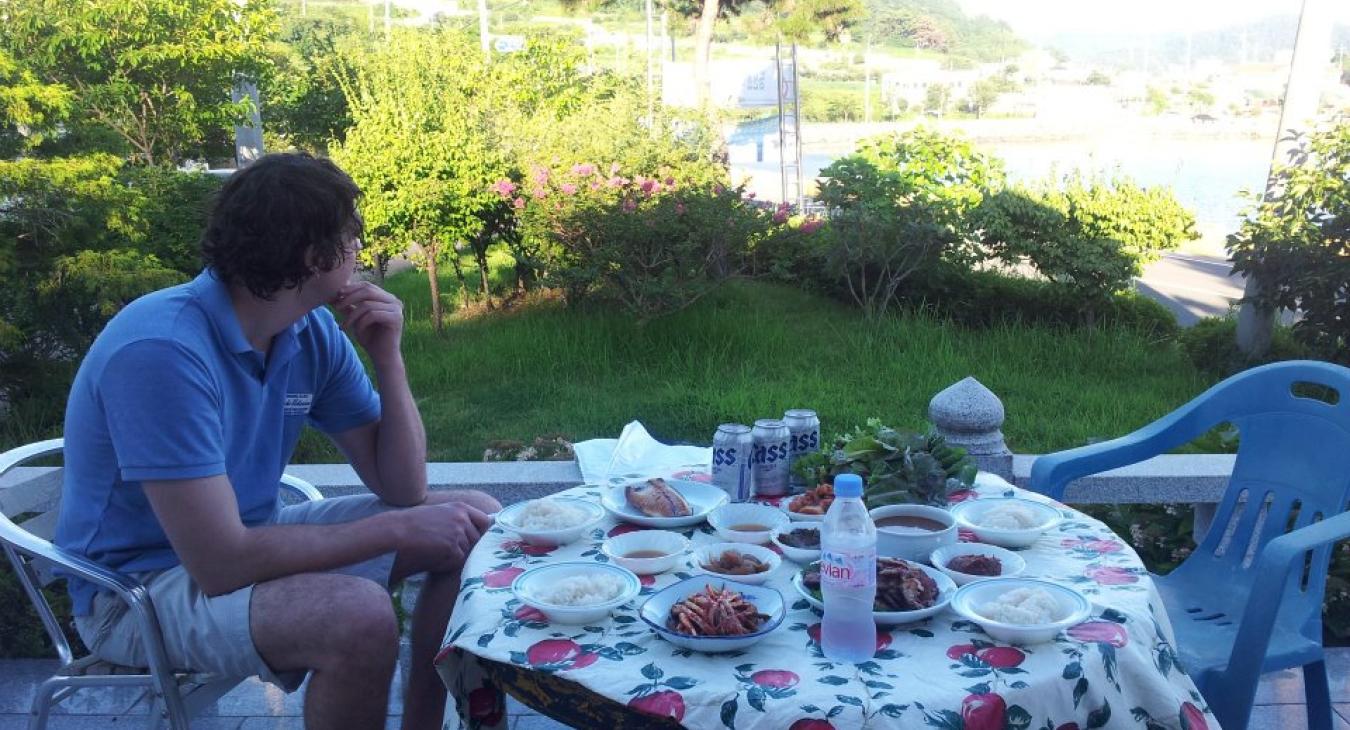 Outside meal in Busan